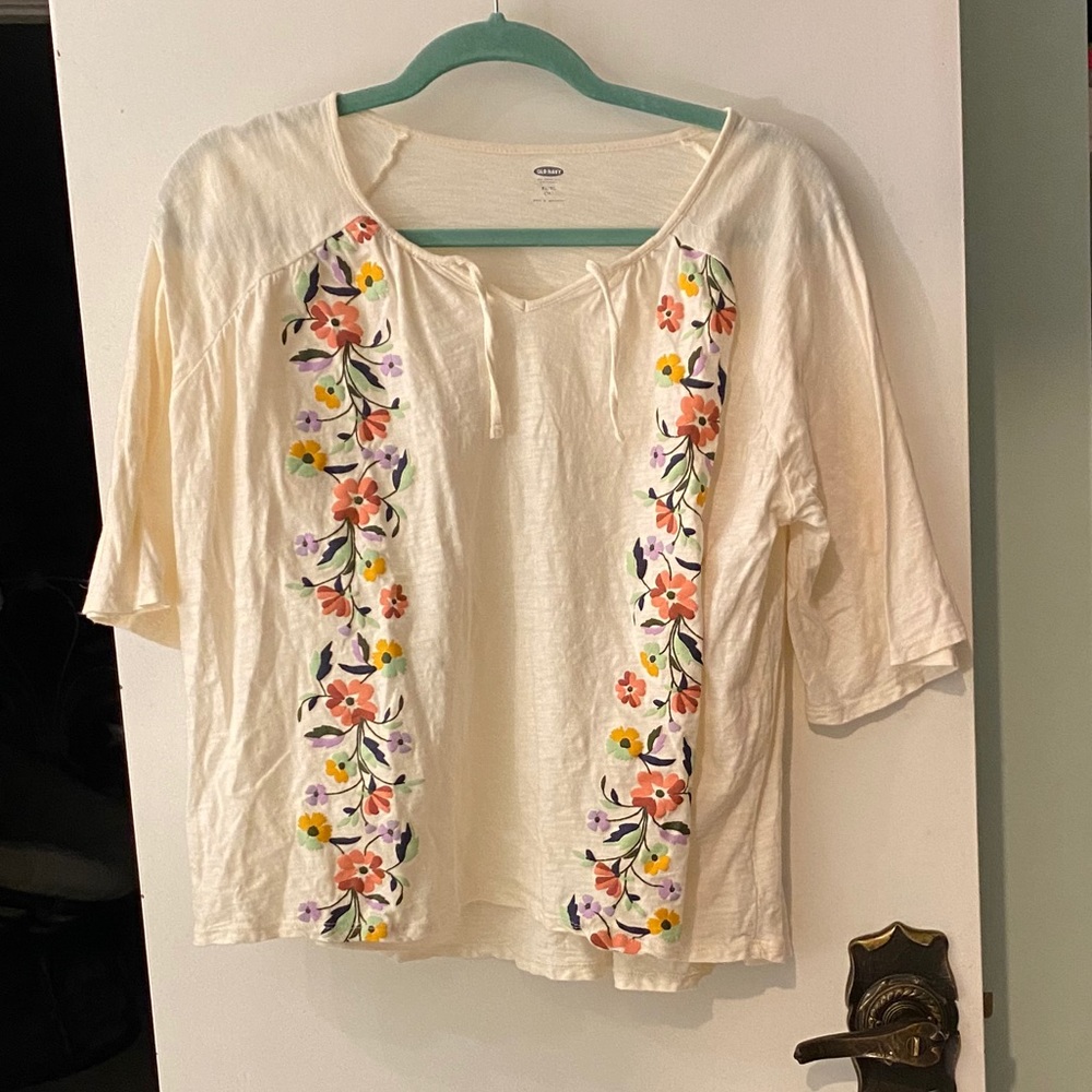White floral top